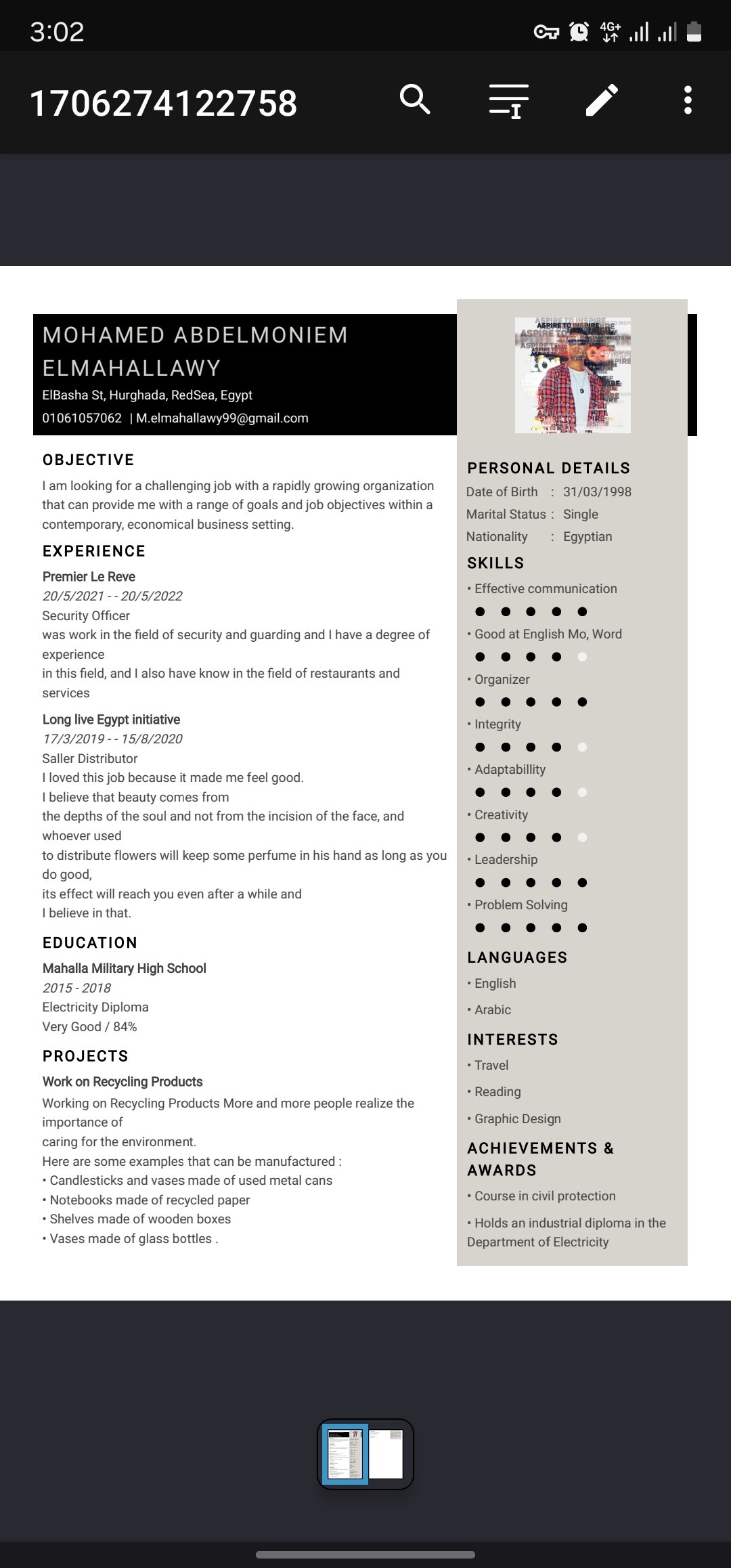 Writing Resumes ( CV )