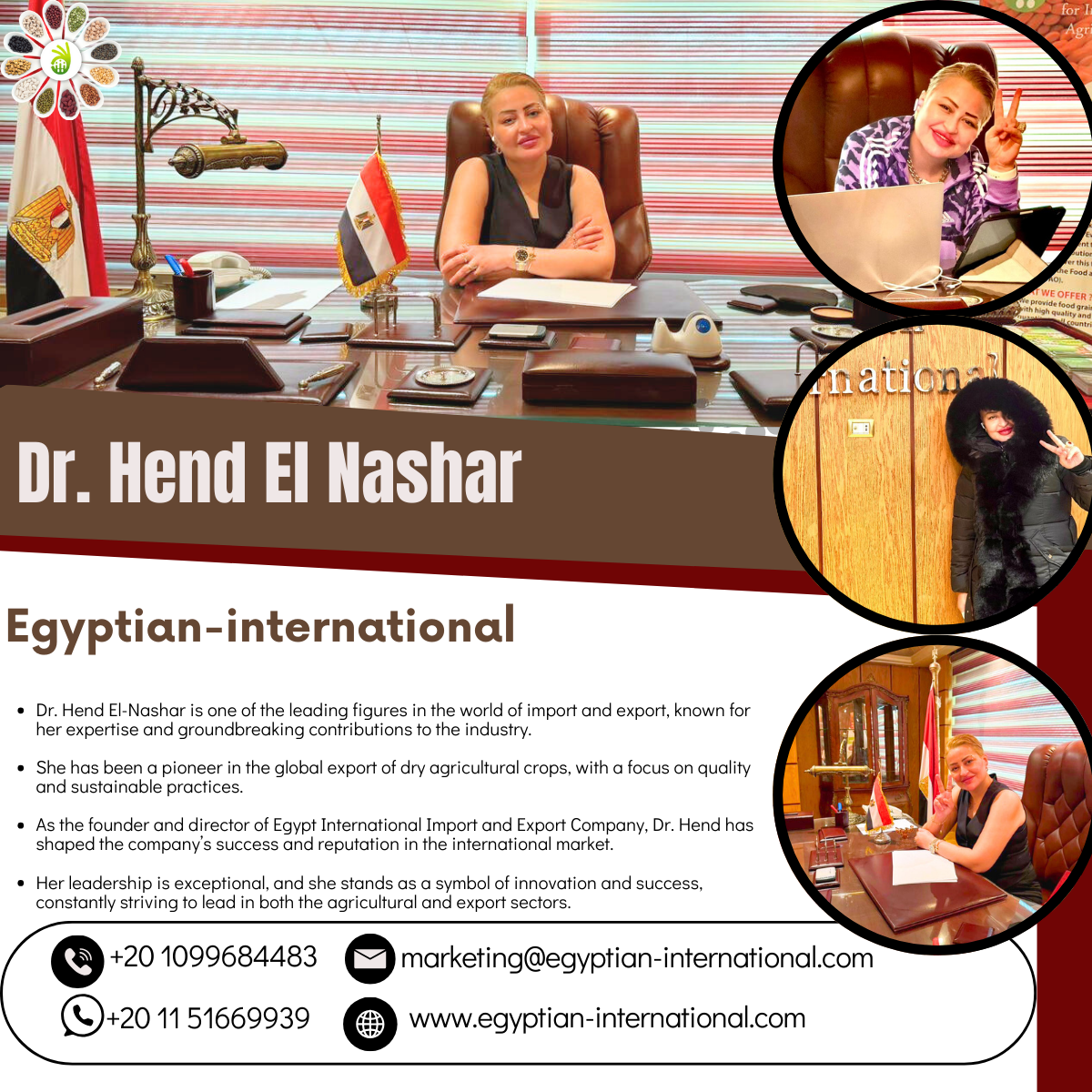 ✨Dr. Hend El Nashar – Trusted Expert in Agricultural Exports.